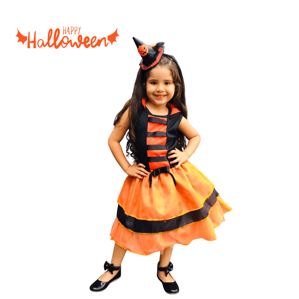 Fantasia Infantil Vestido de Halloween - Bruxinha - Dani Brinquedos
