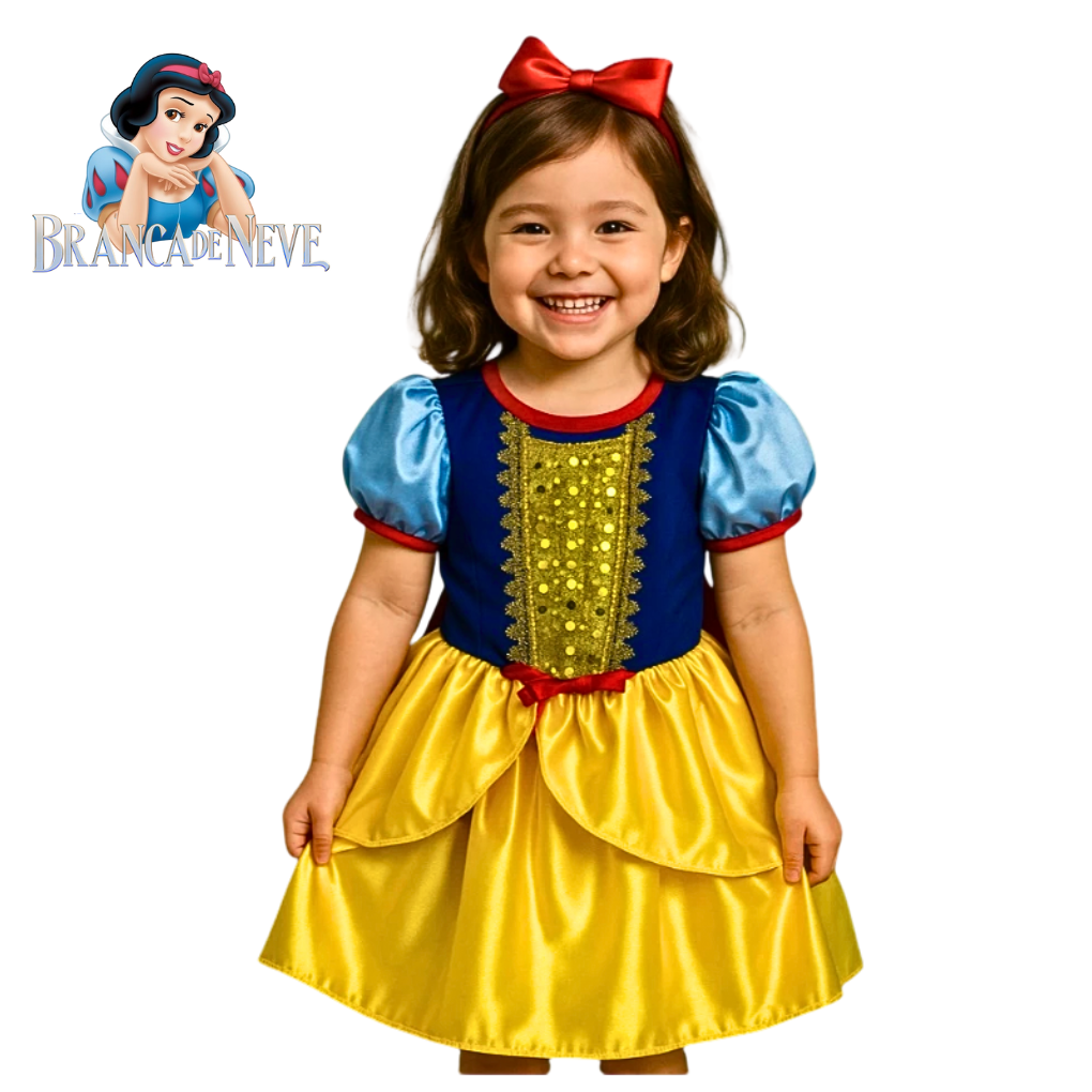 Fantasia Infantil Princesa Branca De Neve - Dani Brinquedos