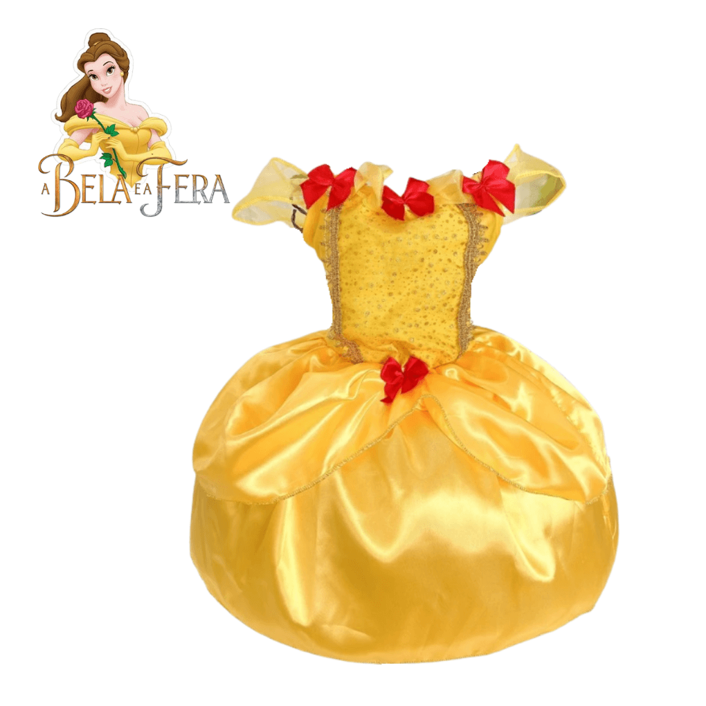 Fantasia Infantil Princesa Bela (A Bela e a Fera) - Dani Brinquedos