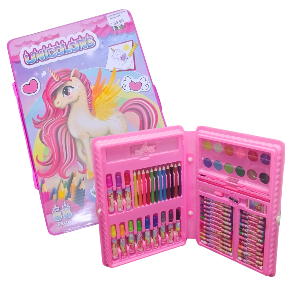  Estojo de Colorir 68peças - Unicornio - Dani Brinquedos