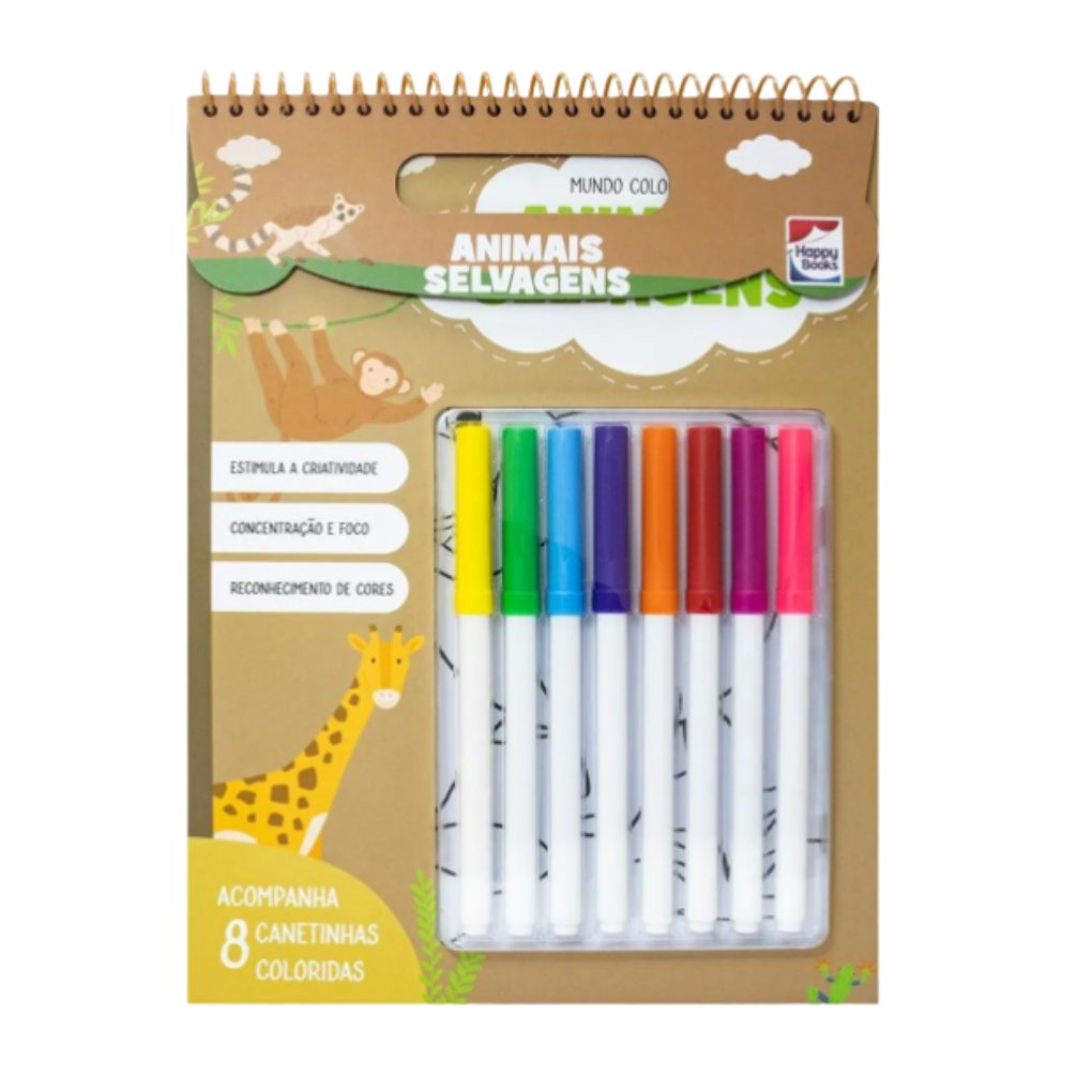 Livro de Colorir Animais Selvagens - Dani Brinquedos