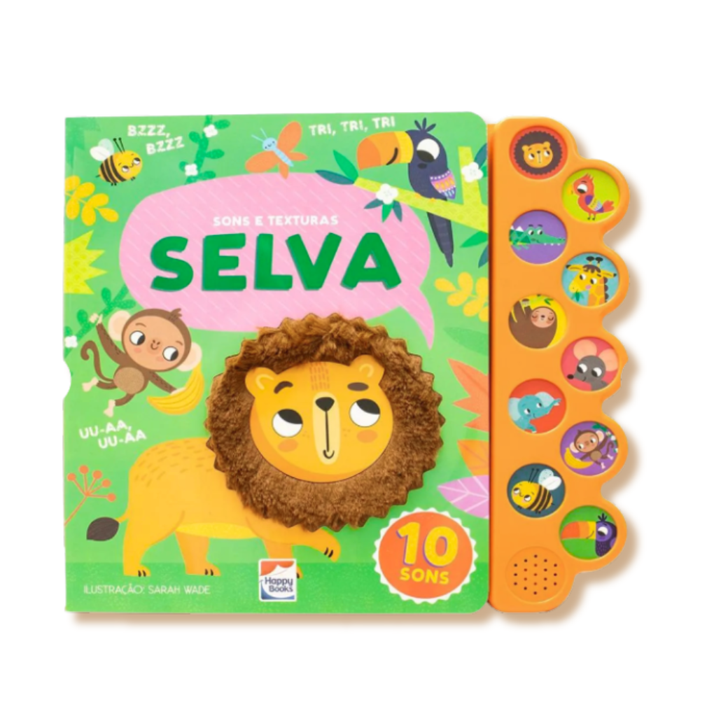  Livro Interativo Sonoro - Tema Selva - Dani Brinquedos
