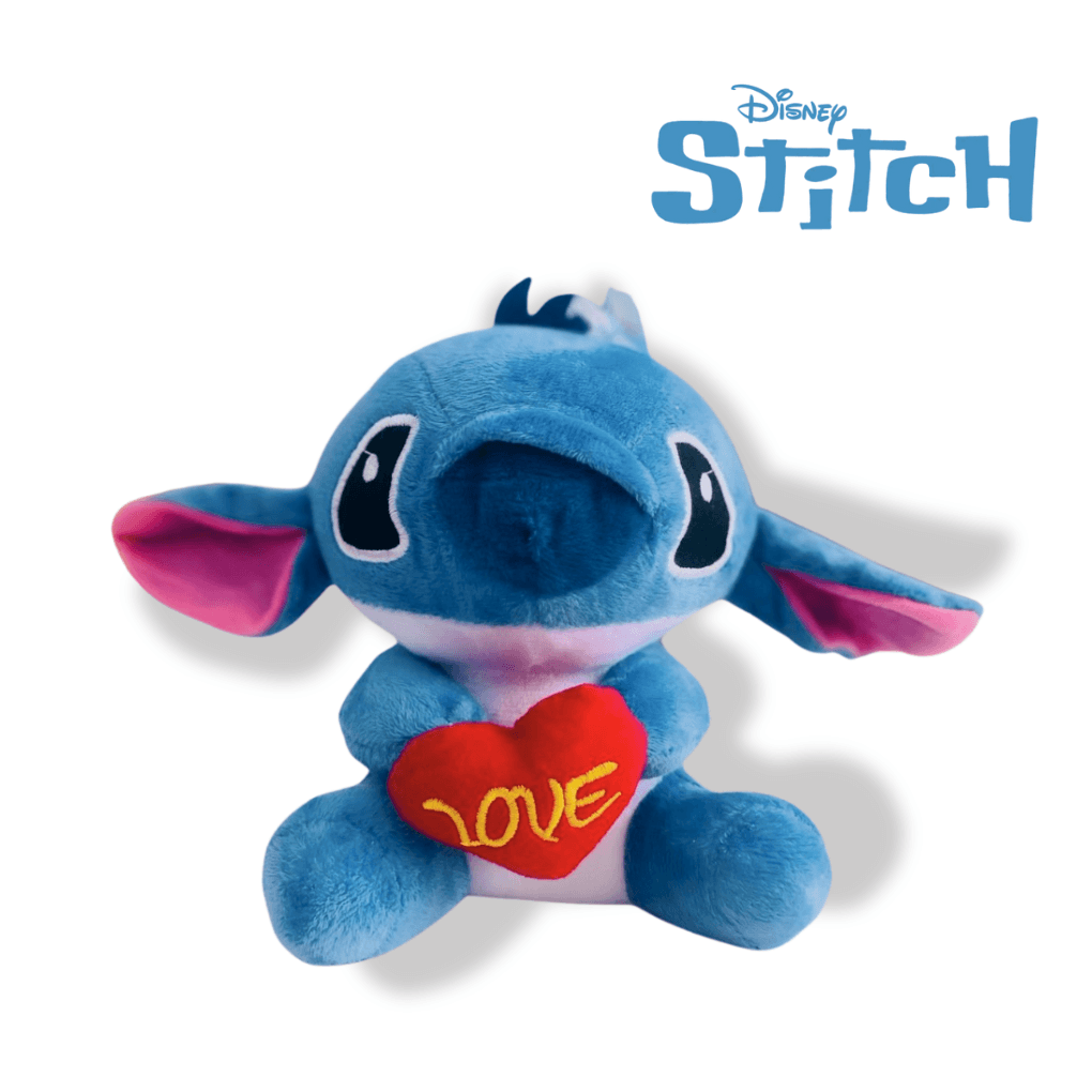 Stitch e Angel de Pelúcia LOVE - Dani Brinquedos