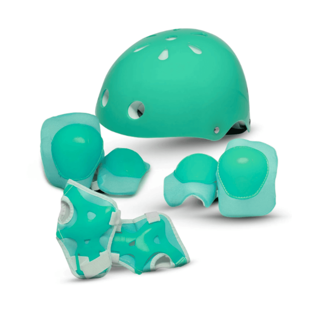 Kit Capacete Cotoveleira Joelheira Infantil Verde - Dani Brinquedos