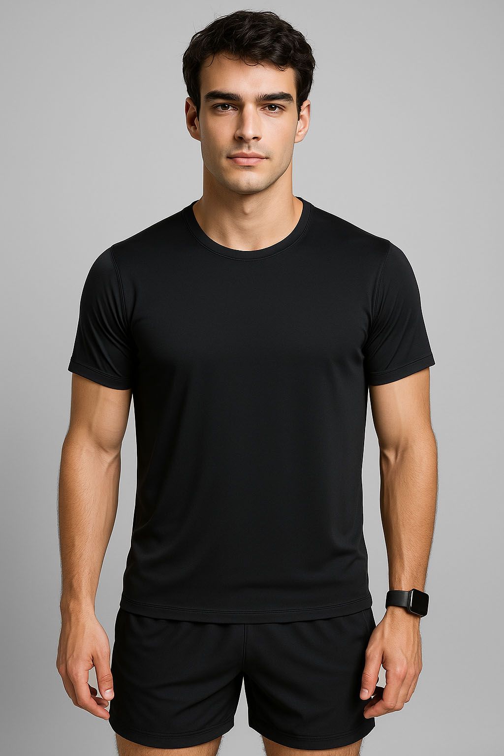 Camiseta Fitness Preto Masculina 100% Poliamida – ...