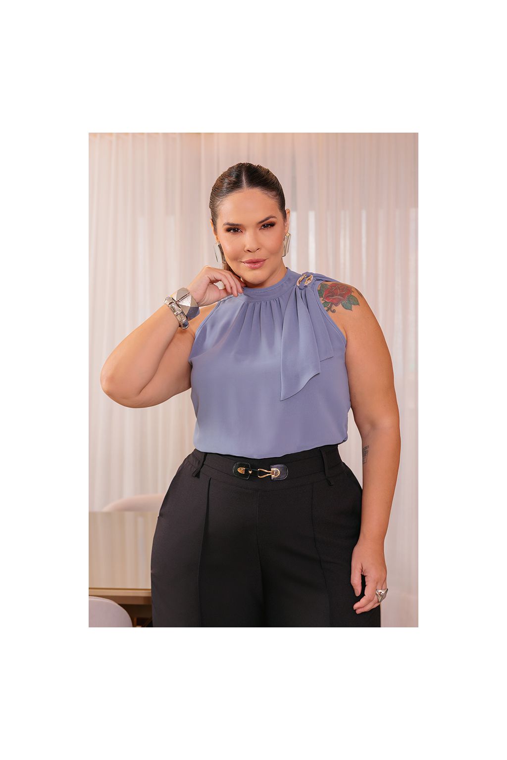 Blusa de crepe