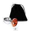 Plug de Metal P Cromado Com Strass 6cm SI (5845) - Pedra Dourada