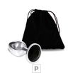 Plug de Metal P Cromado Com Strass 6cm SI (5845) - Pedra Preta