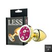 Plug de Plástico P Less Dourado Com Pedras Cravejadas (HA143D) - Rosa
