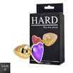 Plug de Metal Dourado Com Pedra de Coração (HA161D)- - Lilás
