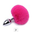 Plug de Metal P Com PomPom SI (5501) - Pink
