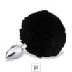 Plug de Metal P Com PomPom SI (5501) - Preto