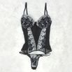 *Espartilho Bordados Variados (CF507) - Preto