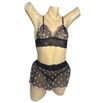 Conjunto Coração Com Sainha (ID1118)- - Preto c/ Rosa