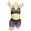 Conjunto Coração Com Sainha (ID1118)- - Preto c/ Azul