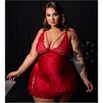 Camisola em Cetim e Renda Plus Size (GV681) - Vermelho