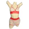 Conjunto Coração Com Sainha (ID1118) - Branco c/ Vermelho
