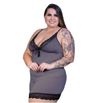 *Pijama Melissa Short Plus (PS2091) - Cinza c/ Preto