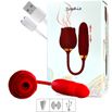 Vibrador Com Estimulador Formato Rosa Sophie SI (7633) - Vermelho