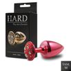 Plug Metálico M Com Pedras Cravejadas em Strass Hard (HA135) - Vermelho