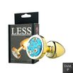 Plug Less P Dourado Com Pedras Cravejadas em Strass (HA143D) - Azul