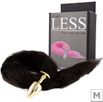 *Plug de Plástico M Less Dourado Com Cauda (HA169D) - Preto