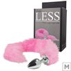 Plug de Plástico M Less Cromado Com Cauda(HA169C) - Rosa