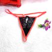 *Calcinha Com Abertura Frontal (Y5068) - Preto c/ Laranja