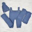 Saída De Maternidade Benjamin Azul Jeans 4 Peças