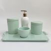 Kit Higiene 4 Peças Verde Bandeja Retangular