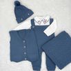 Saída De Maternidade Benjamin Azul Jeans 