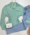 Camisa Viscose Bolsos Verde Menta 