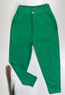 Calça Mom Sarja com Elastano Verde Bandeira 