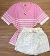 Blusa Com Detalhes em Listras