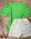 Blusa Malha Laise Verde Verde Pistache