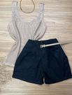 Short Sarja Cenoura Preto
