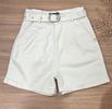 Short Sarja Cenoura Cinto Fivela Off White