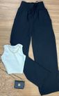 Calça pantalona crepe duna preta