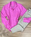 Camisa Viscose Bolsos Rosa 