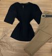 Blusa Viscolinho Preta