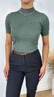 Blusa Modal Manga Curta Verde Militar 
