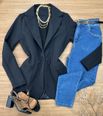 Blazer Alongado Alfaiataria Preto