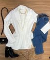 Blazer Alongado Alfaiataria Branco