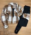 Camisa Flanelada Xadrez Max Cropped Caramelo