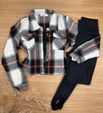 Camisa Flanelada Xadrez Max Cropped Preta