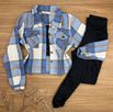 Camisa Flanelada Xadrez Max Cropped Azul