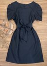 Vestido Curto Linho Preto 
