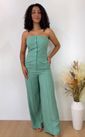 Conjunto Blusa Tomara que Caia e Calça Verde