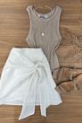 Blusa Regata Canelada Caqui