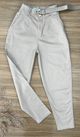 Calça Cenoura Nude com Cinto 